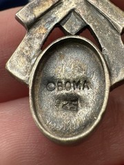 Vintage BOMA signed Baltic Amber Marcasite Sterling Earrings One Hook Beautiful