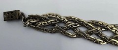 Vintage Heavy 29g Bold Gold Plated Triple Rope Chain Necklace 14″ Choker Shiny