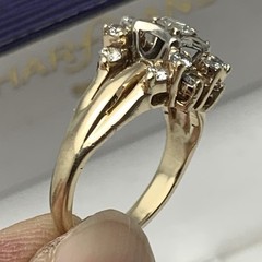 Vintage 14k Solid Yellow Gold .90ct Natural European Cut Diamond Ring