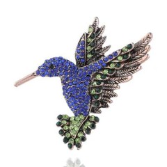 Shiny Rhinestone Bird Brooch Pin Women Men Hummingbird Animal Elegant Brooches