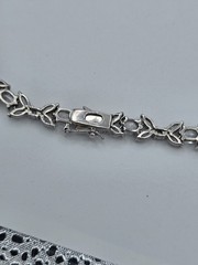 Vintage C*A 925 Sterling Silver Natural Blue Topaz Festoon Bib Statement…