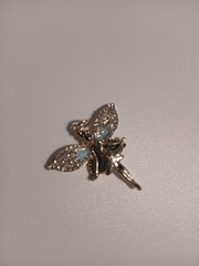 Kirks Folley Fairy Angel Vintage Charm Gold Tone Pandant W Rhinestones