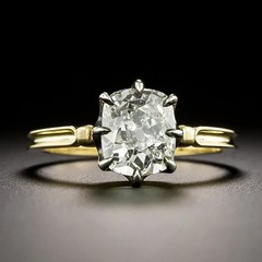 Victorian Style 1.40Ct Cushion Cut Lab-Grown Diamond Solitaire 925 Silver Ring