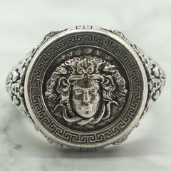 Buy 3 Get 1 Free Medusa Gorgona Snake Head Greek Antique Silver Rings