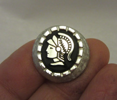 VTG Mens SWANK Warrior Roman Soldier Cufflinks -Tie Tack Set Silver Tone & Black