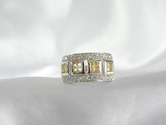 Victoria Wieck Sterling Silver 925 Channel Set Yellow CZ Ring Size 8