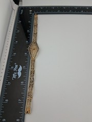 Antique Art Deco Gold Plate on 800 Silver Ornate Filigree Link Bracelet 9g 7.5″