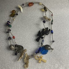 Vintage Trade Bead Fetish Hand Strung Necklace