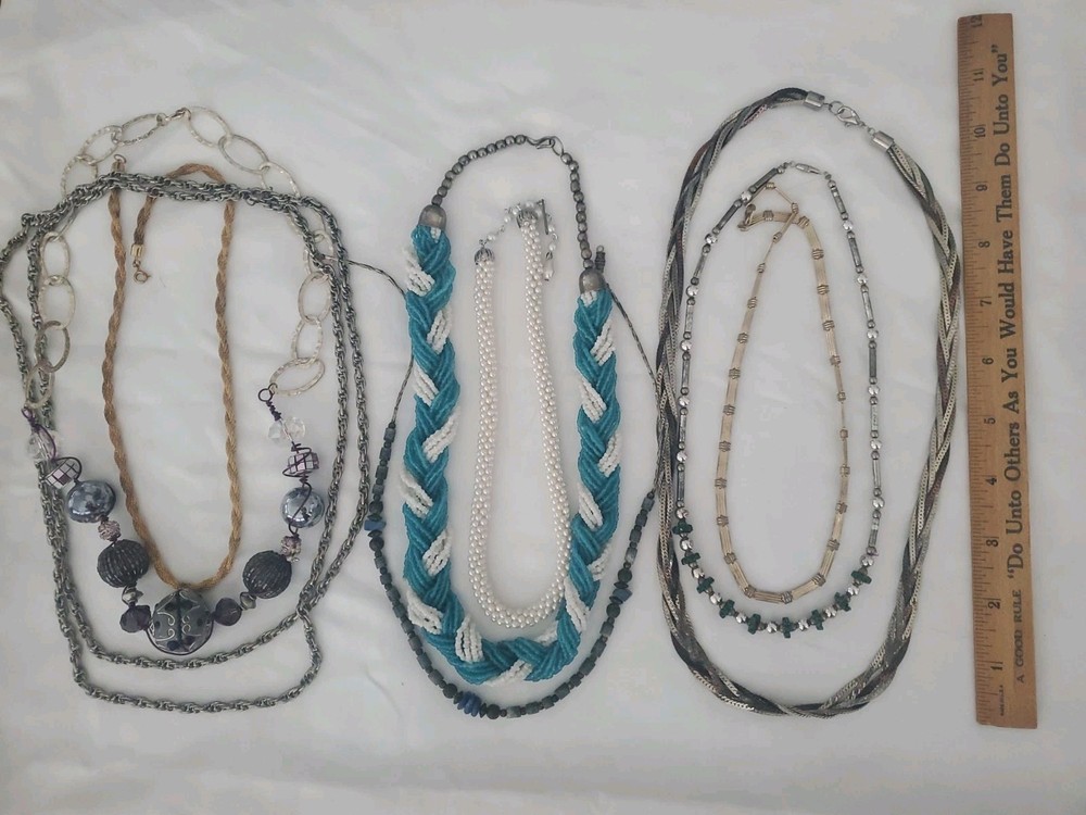 Lot Of Vintage Estate Jewelry 1960’s 1980’s, Metalic,White,Blue,Gold & Silver J3