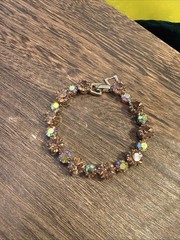 Vintage MCM 1960s Signed WEISS Aurora Borealis Rhinestone Bracelet 7”