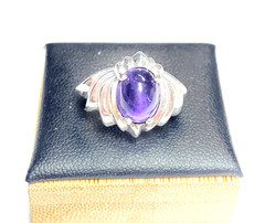Vintage Sterling Silver Kabana Amethyst Ring Size 5.25-5.5