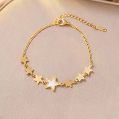 Real Gold Plated Star Titanium Steel Simple Style Commute Waterproof Non Tarnish