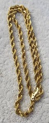 Vintage 24 Kt Yellow Gold Plated 18 Inches – 3.17 mm Rope Necklace Chain
