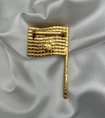 Vintage Dorothy Bauer American Flag Brooch Rhinestone 4th of July Patriotic Pin