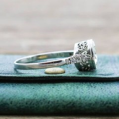 4 CT White Round Cut CZ Art Deco Antique Engagement Ring In 925 Sterling Silver