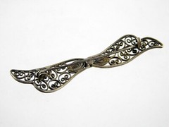 Vintage 800 Silver Filigree Bow Brooch or Pin 2.5 Inches Long 3.5 Grams Weight