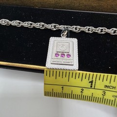 Vintage Gold Filled General Motors Anniversary Service Award Ruby Stone Bracelet