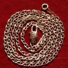 14k yellow gold necklace 18.75″ anchor / mariner link chain vintage 4.25gr N3642