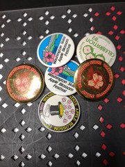 Lot Of 6 Vintage Washington State Apple Blossom Festival Pin Back Buttons