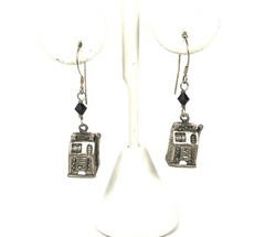 Slot Machine Casino Sterling Silver 925 Dangle Drop Earrings 1 5/8″ Pre-Owned