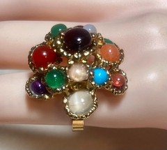 AUTHENTIC SWOBODA RING ~ ADJUSTABLE ~ MULTI-STONE ~ LOVELY!