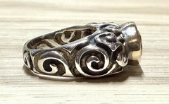 Dian Malouf Sterling Silver & 14K Gold Abstract Swirl Citrine Ring, Size 8