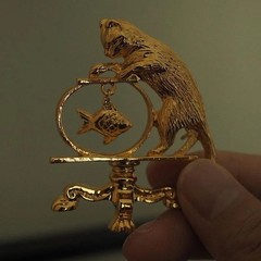 2Pcs Antique Jewelry Cat Vintage Fishing Brooch Personality Zinc Alloy NEW