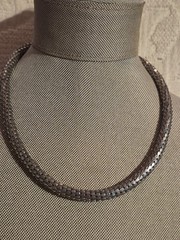 Solid Silver Vintage Snake Linked Flexible Necklace