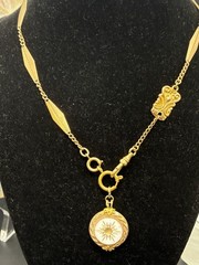 Vintage 12k Gold Filled Pocket Watch Fancy Link Chain FOB,Swivel Dog Clip, Czech