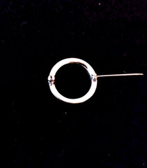 Vintage Sparkling Silvertone Rhinestone Open Circle Brooch Pin 1 in Wide!