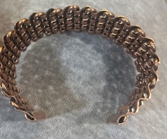 VTG RENOIR Copper Modernist Basket Weeve Bracelet Signed Mid Century 1950s MCM