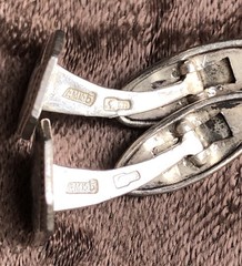Antique silver 875 enamel cufflinks made in the USSR “Sea” Anchor