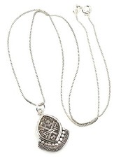Vintage .925 Sterling Silver & Brass Ornate Antiqued Petite Pendant Necklace 18″