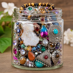 Mystery Jar Mixed Jewelry Lot Ethnic Vintage NO JUNK ALL WEARABLE 10 pc