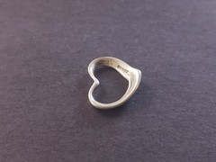 Vintage Sterling Silver Open Heart Pendant .75 in