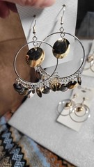 6 Pairs NEW VINTAGE DANGLE HOOPS EARRINGS PIERCED DROP BIG CLASSIC • OLD STOCK