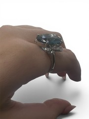 Vintage NOS rhodium Plated Ring Size 7
