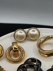 Lot Of 9 Pairs Vintage Retro & Modern Clip On & Post Earrings 70s 80s 90s To Now