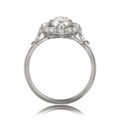 2.50Ct White Cushion Cut Simulated Diamond Art Deco Engagement 925 Silver Ring