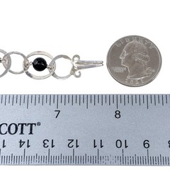 Vintage Sterling Silver 925 Black Onyx Interlocking Bracelet 7.75″