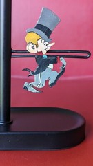 Vintage Handmade Wood Cartoon Mr. Magoo Looney Inspired Black Top Hat Man 3″ PIN