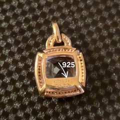 VINTAGE ROSE GOLD TONED 925 & CHAMPAGNE COLORED DIAMOND PENDANT 3.6G