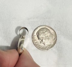 Red Gemstone Pendant From Mexico 925 Silver 3/4 Inches Long 1/2 Inch Wide ￼￼
