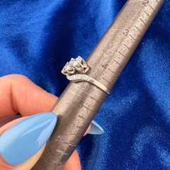 Vintage Mid-Century White Gold Diamond Ring 1.17ctw Round Brilliant Size 4.5