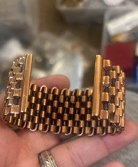 VTG RENOIR Copper Modernist Basket Weeve Bracelet Signed Mid Century 1950s MCM