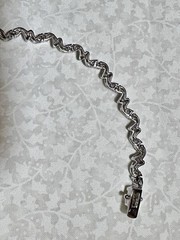 Tennis Bracelet, Vintage, Silvertone & Clear Crystals, Open Box Clasp, 7 Inches