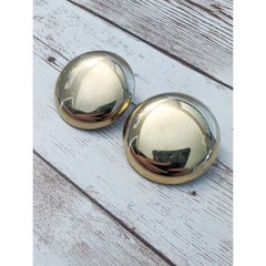Vintage Clip On Earrings – Gold Tone Just Under 1 & 1/8″ – Marks & Loose Clip