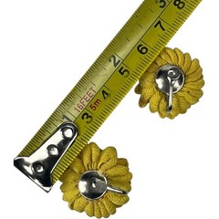Vintage Antique Woven Yellow Fabric Flowers Floral Screw Back Earrings AS IS