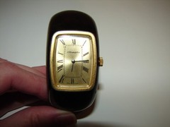 Vintage DYNASTY Watch Tortoise Polystyrene Plastic Clamp Bangle