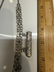 Antique silver alloy necklace, charms, 92gr. From Middle East. Mid-Century.